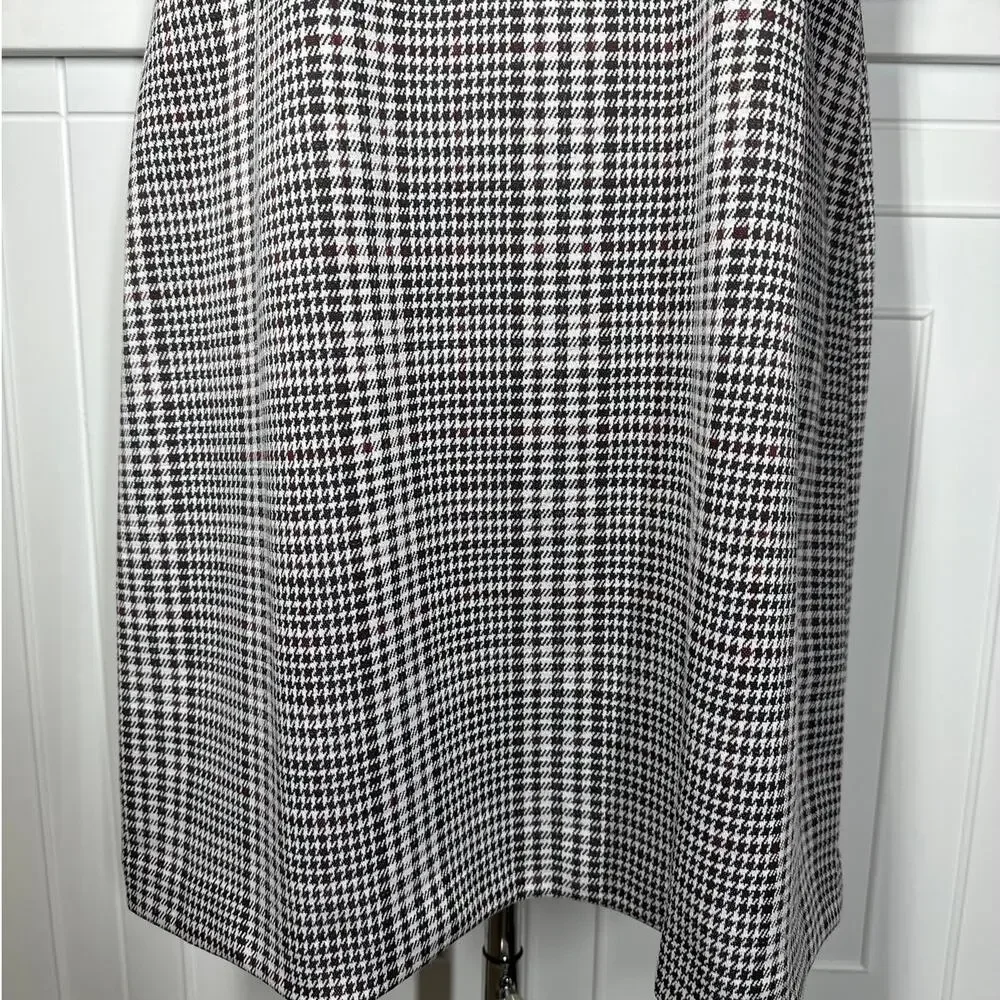 Calvin Klein Houndstooth Sheath Dress Knee Length Short Sleeve Career Sz 14 New